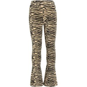 Orange Stars - Rava - Flared Broek - Beige - Zebraprint