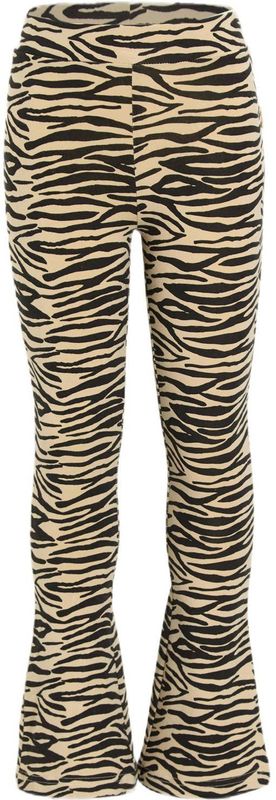 Orange Stars - Rava - Flared Broek - Beige - Zebraprint