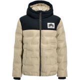 Me & My Monkey - Colourblock Heatseal Puffer Jas - Beige - Gewatteerd