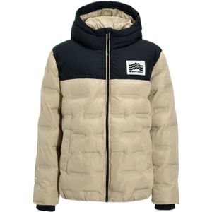 Me & My Monkey - Colourblock Heatseal Puffer Jas - Beige - Gewatteerd
