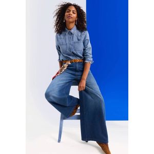 Anytime - Palazzo Wide Leg Jeans - Blauw - 5-Pocket Model - High Waist