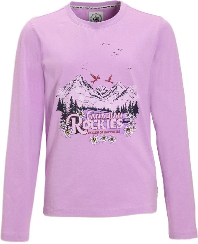 Me & My Monkey - Longsleeve - Paars - Met Printopdruk