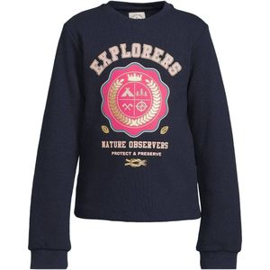 Me & My Monkey - Isabella - Longsleeve - Donkerblauw - Waffle Stof