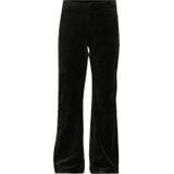 Anytime - Fluwelen Flared Broek - Zwart - High Waist