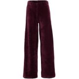 Anytime - Wide Leg Broek - Bordeauxrood - Fluwelen Stof