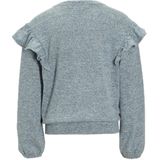 Anytime - Trui - Blauw Melange - Ruches - Lange Mouwen