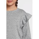 Anytime - Trui - Blauw Melange - Ruches - Lange Mouwen