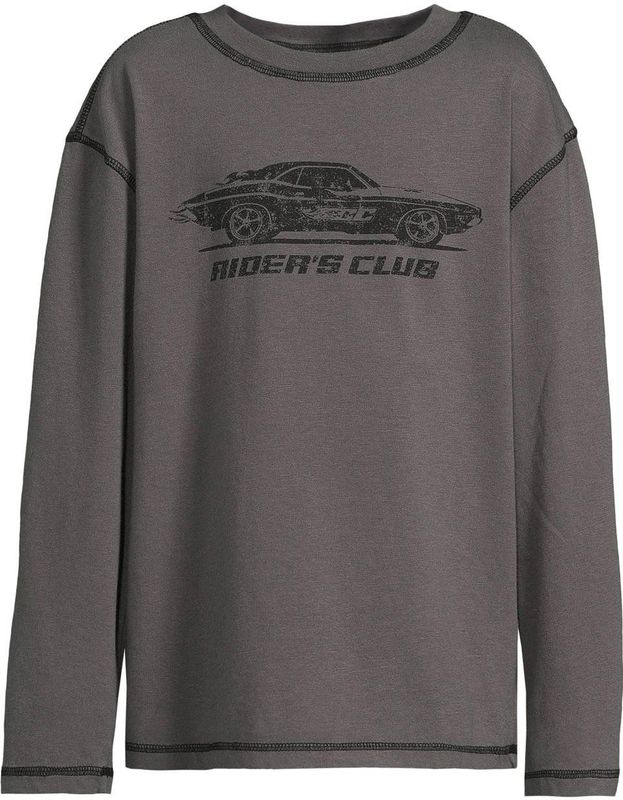 Coolcat - Franky - Longsleeve - Donkergrijs - Riders Club Print
