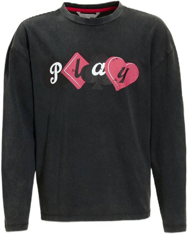 Coolcat - Longsleeve - Donkergrijs - Met Printopdruk