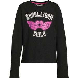 Coolcat - Longsleeve - Zwart - Rebellious Girls Print Michelle