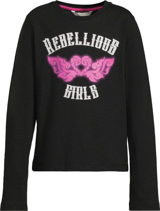 Coolcat - Longsleeve - Zwart - Rebellious Girls Print Michelle