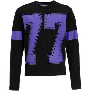 Coolcat - Johanna - Longsleeve - Zwart - Grote Letter 77 Printopdruk