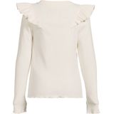 Coolcat - Megan - Longsleeve - Crème - Geribd met Ruches