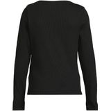Coolcat - Longsleeve - Zwart - Geribd - Met Strikdetail