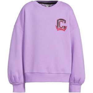 Coolcat - Nora - Oversized Sweater - Lila - Met Printopdruk