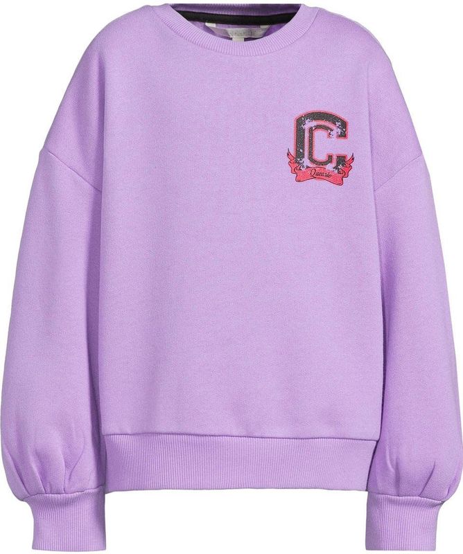 Coolcat - Nora - Oversized Sweater - Lila - Met Printopdruk