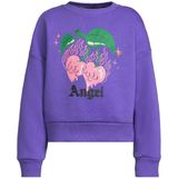 Coolcat - Sanne - Fleece Sweater - Paars - Boxy Fit - Kersen Printopdruk