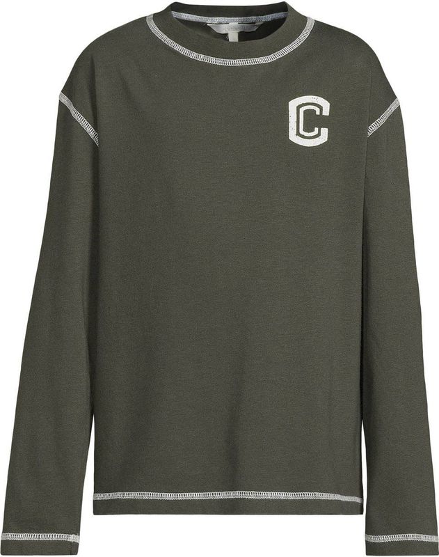 Coolcat - Danny - Longsleeve - Khaki - Ronde Hals - Lange Mouwen