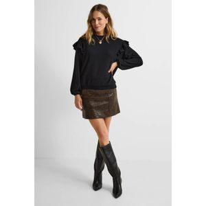 Anytime - Trui - Zwart - Met Ruches - Dames