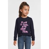 Anytime - Longsleeve - Donkerblauw - Ronde Hals - Lange Mouwen - Printopdruk