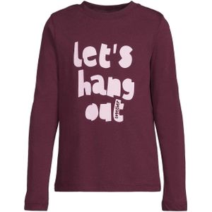 Anytime - Longsleeve - Bordeauxrood - Met Printopdruk - Ronde Hals - Lange Mouwen