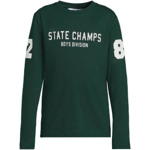 Anytime - Longsleeve - Donkergroen - Met Grafische Printopdruk