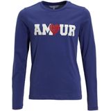 Anytime - Longsleeve - Paars - Met Printopdruk - Ronde Hals - Lange Mouwen