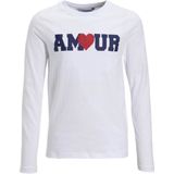 Anytime - Longsleeve - Wit - Met Printopdruk - Ronde Hals - Lange Mouwen