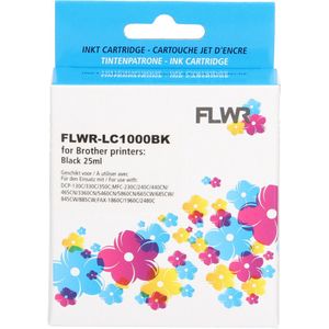 FLWR Brother LC-970BK / LC-1000BK zwart (FLWR-20510) - Inktcartridge - Huismerk (compatible)