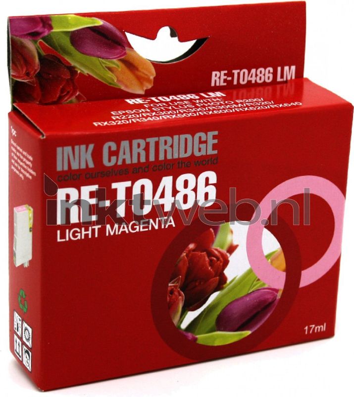 Huismerk - Epson T0486 - Inktcartridge - Licht Magenta - Compatibel