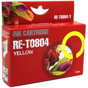 Huismerk - T0804 - Inktcartridge - Geel - Compatible