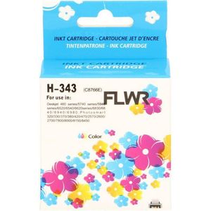 FLWR - HP 343 - Inktcartridge - Kleur - Huismerk