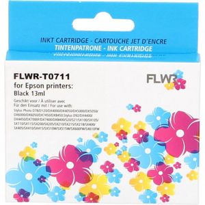 FLWR Epson T0711 zwart (FLWR-T0711) - Inktcartridge - Compatible XXL