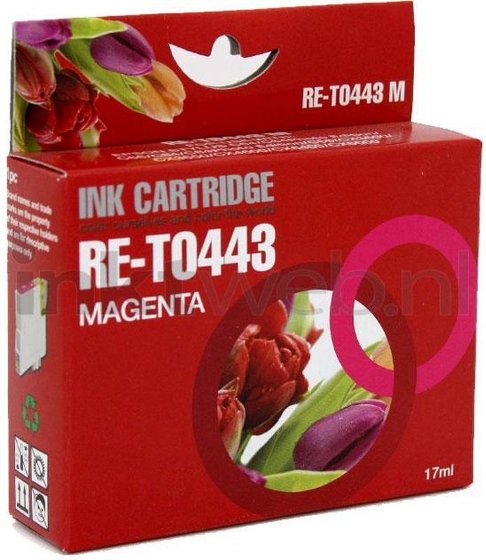Huismerk - T0443 - Inktcartridge - Magenta - Huismerk - Inhoud 17 ml