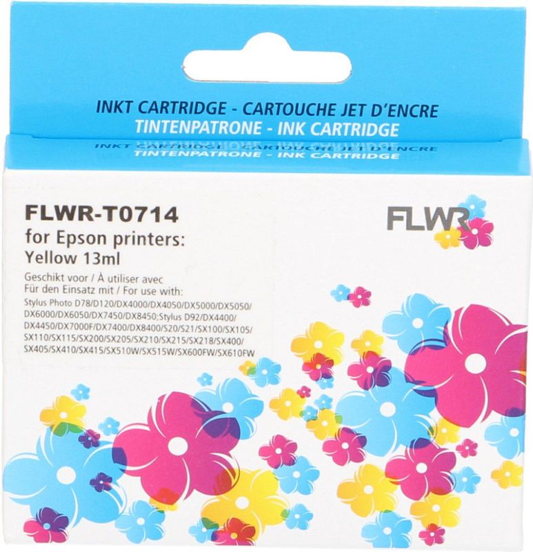 FLWR - Epson T0714 - Inktcartridge - Geel - Compatible XXL