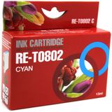 Huismerk - T0802 - Inktcartridge - Cyaan - Compatibel met Epson