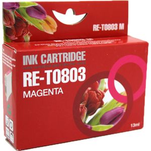 Huismerk - T0803 - Inktcartridge - Magenta - Compatibel met Epson