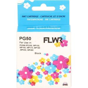 FLWR - PG-50 - Inktcartridge - Zwart - Huismerk