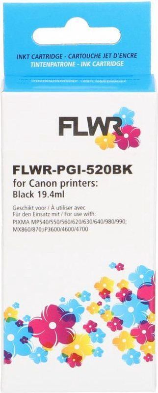 FLWR - PGI-520BK - Inktcartridge - Zwart - Huismerk (compatible)