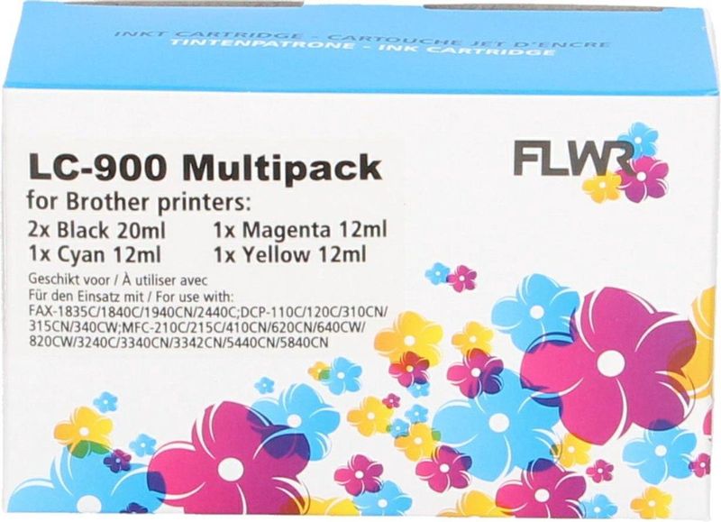 FLWR - LC-900 Multipack - Inktcartridge - Zwart en Kleur - Huismerk