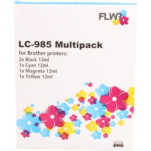 FLWR - LC-985 Multipack - Inktcartridge - Zwart en Kleur - Huismerk