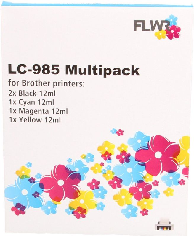 FLWR - LC-985 Multipack - Inktcartridge - Zwart en Kleur - Huismerk