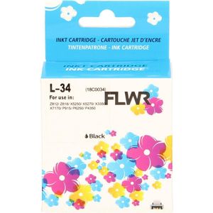 FLWR - Lexmark 34XL - Inktcartridge - Zwart - Huismerk