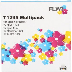 FLWR Epson T1295 Multipack zwart en kleur (FLWR-T1295) - Inktcartridge - Huismerk (compatible)