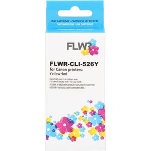 FLWR Canon CLI-526Y geel (FLWR-CLI-526Y) - Inktcartridge - Huismerk (compatible)