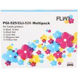 FLWR - CLI-526 Multipack - Inktcartridge - Zwart en Kleur - Huismerk