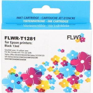 FLWR Epson T1281 zwart (FLWR-21281) - Inktcartridge - Huismerk (compatible)