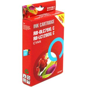 FLWR LC-1280XL / Cyaan - Geschikt voor Brother