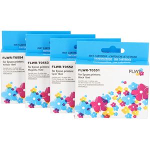 FLWR Epson T0556 Multipack zwart en kleur (FLWR-20556) - Inktcartridge - Huismerk (compatible)