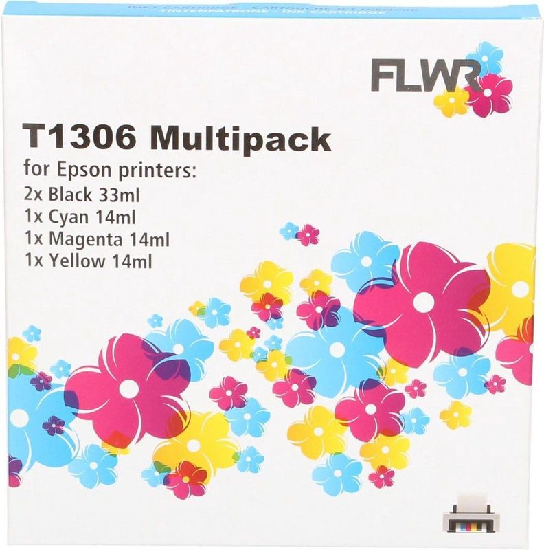 FLWR - T1306 - Inktcartridge - Zwart en Kleur - Compatible XXL